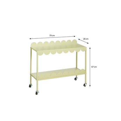 Steffano Plantentafel op Wielen - Metaal - Lichtgroen - PastelShop